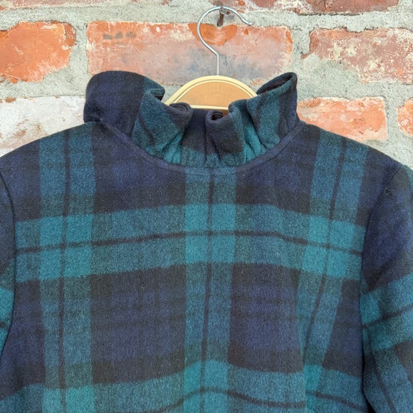 Tuckernuck Blackwatch Plaid Daphne Dress Wool Blend Bow Ruffle Neck Size M - Picture 4 of 7